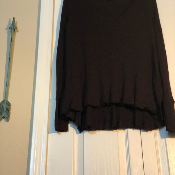 Free People We the Free Long Flowing Black Sweater - Picture 7 of 8